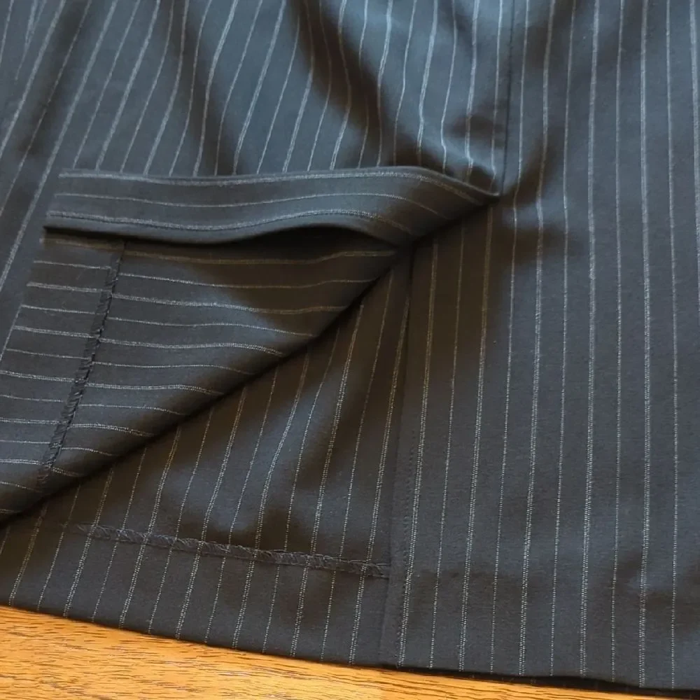 Michael Kors Black Pinstripe Pencil Skirt Work Wear Professional Academia